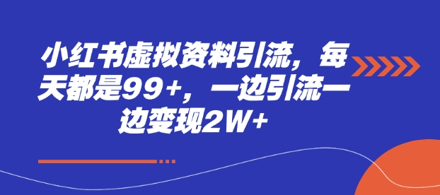 小红书虚拟资料引流,每天都是99+,一边引流一边变现2W+-DE云网创