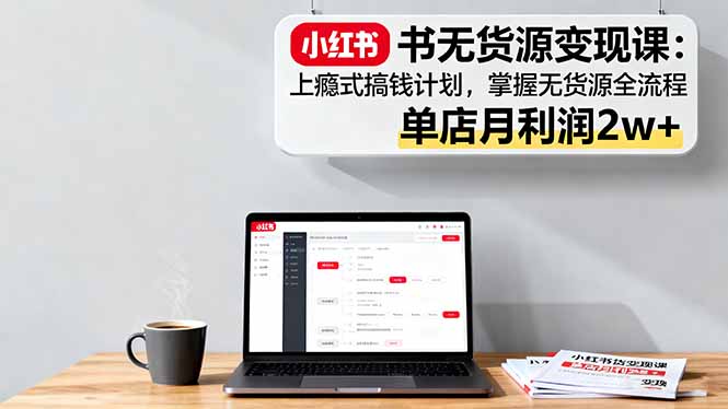 小红书无货源变现课：上瘾式搞钱计划，掌握无货源全流程，单店月利润2w+-DE云网创