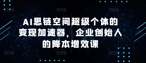 AI思链空间超级个体的变现加速器，企业创始人的降本增效课-DE云网创