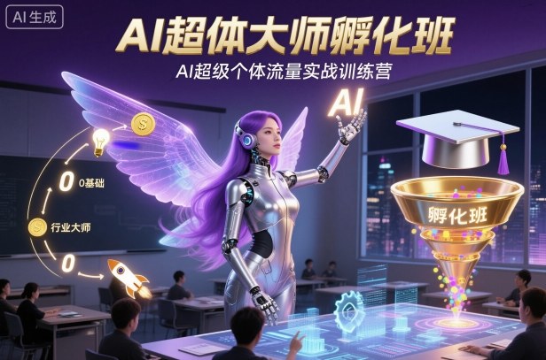 AI超体大师孵化班,AI超级个体流量实战训练营-DE云网创