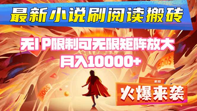 小说阅读搬砖单机每天收益200-400+ 无IP限制可无限矩阵放大 —-DE云网创