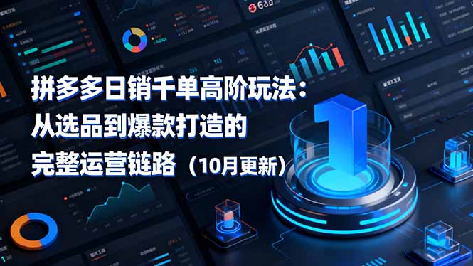 拼多多日销千单高阶玩法:从选品到爆款打造的完整运营链路(10月更新-DE云网创