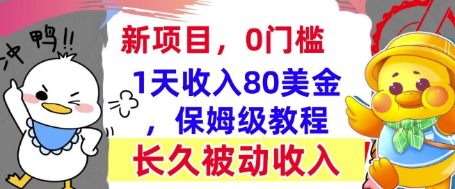 冷门项目撸美金，0门槛，1天收入80美刀，保姆级教程，长久的被动收入-DE云网创