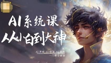 AI系统课程，从小白到大神系统学AI，AI声音-AI绘画-AI视频一门课全掌握-DE云网创