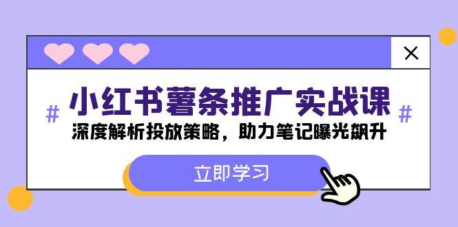 小红书-薯 条 推 广 实战课：深度解析投放策略，助力笔记曝光飙升-DE云网创