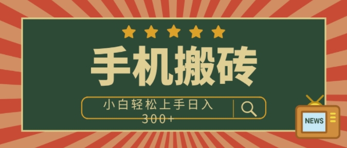 手机搬砖项目,操作简单好上手,小白轻松日入3张-DE云网创
