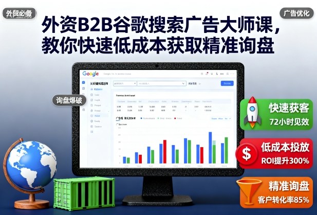 外资B2B谷歌搜索广告大师课,教你快速低成本获取精准询盘-DE云网创
