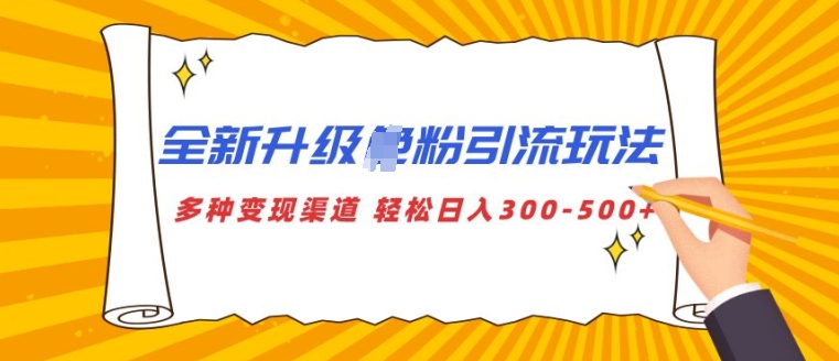 全新升级S粉引流玩法 多种变现渠道 轻松日入多张-DE云网创