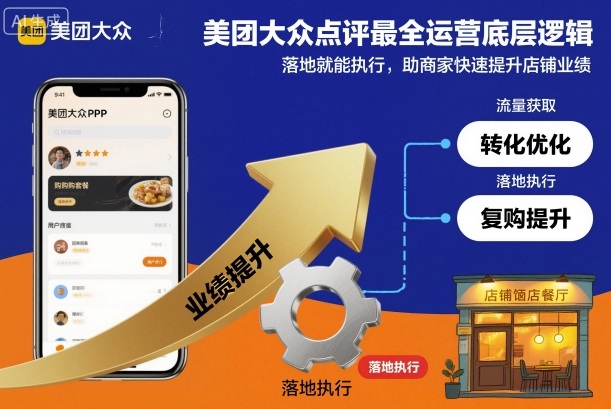 美团大众点评最全运营底层逻辑,落地就能执行,助商家快速提升店铺业绩-DE云网创