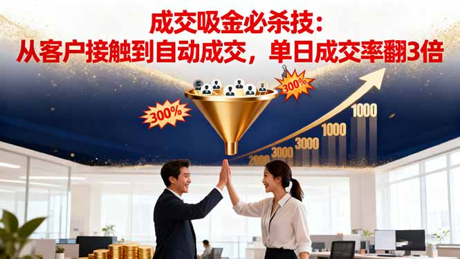 吸金成交营销必杀技:从客户接触到自动成交,单日成交率翻3倍-DE云网创