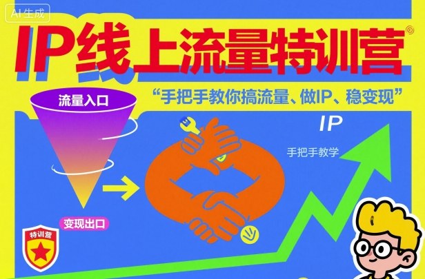 IP线上流量特训营，手把手教你搞流量、做IP、稳变现-DE云网创