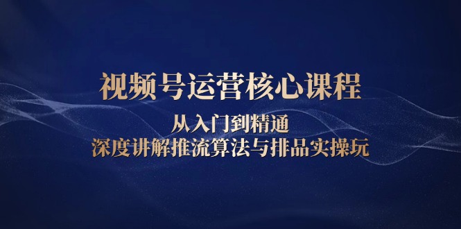 (13863期)视频号运营核心课程,从入门到精通,深度讲解推流算法与排品实操玩-DE云网创