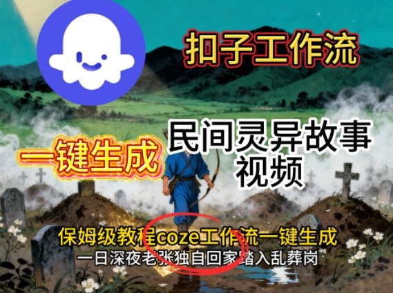 Coze扣子工作流一键生成民间灵异故事视频，保姆级教程搭建教学-DE云网创