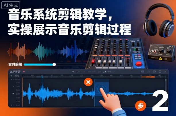 音乐系统剪辑教学，实操展示音乐剪辑过程-DE云网创