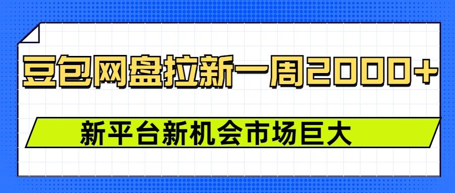 豆包网盘拉新，一周2k，新平台新机会-DE云网创
