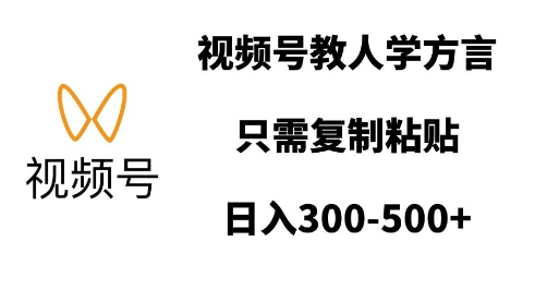 视频号教人学方言,只需复制粘贴,日入多张-DE云网创