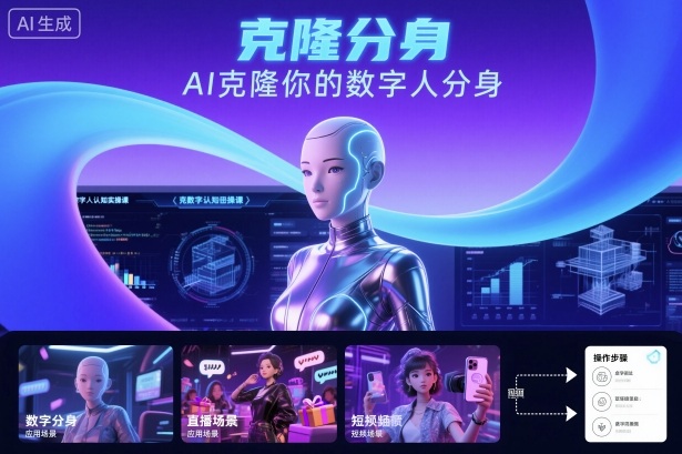AI数字人认知实操课，克隆你的数字人分身-DE云网创