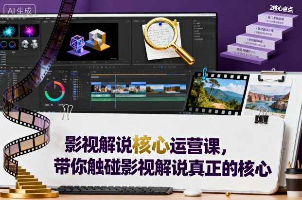 影视解说核心运营课，带你触碰影视解说真正的核心-DE云网创
