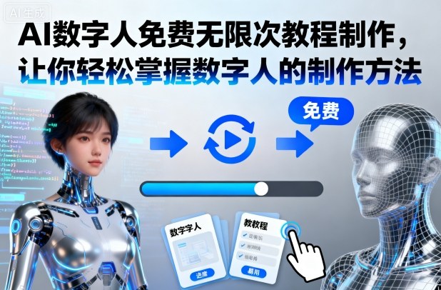 AI数字人免费无限次教程制作,让你轻松掌握数字人的制作方法-DE云网创
