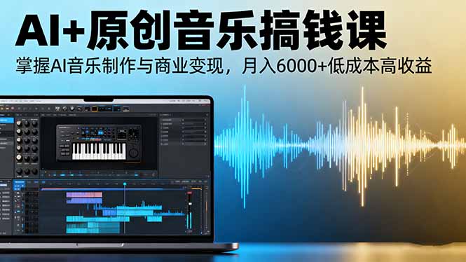 AI+原创音乐搞钱课：掌握AI音乐制作与商业变现，月入6000+低成本高收益-DE云网创