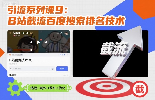 引流系列课9:B站截流百度搜索排名技术-DE云网创