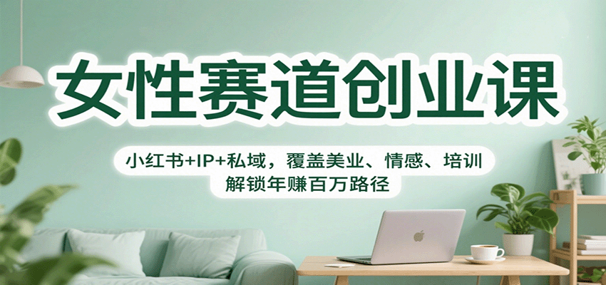 女性赛道创业课:小红书+IP+私域,覆盖美业、情感、培训,解锁年赚百万路径-DE云网创