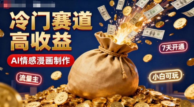 公众号冷门赛道,用AI做情感漫画,7天开通流量主,操作简单,小白可玩-DE云网创