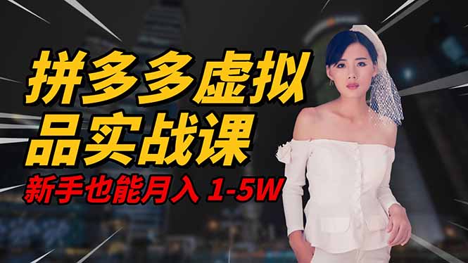 2025 拼多多虚拟品系统实战课，轻资产项目，可矩阵开工作室，新手也能…-DE云网创