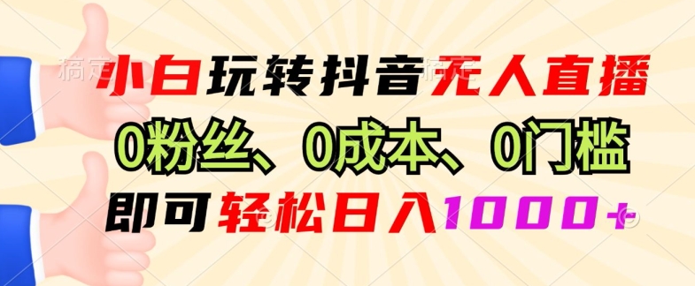 DY小程序无人直播，0粉也可做，不违规不限流，小白一看就会-DE云网创