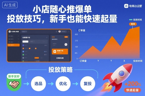 小店随心推爆单投放技巧，新手也能快速起量-DE云网创