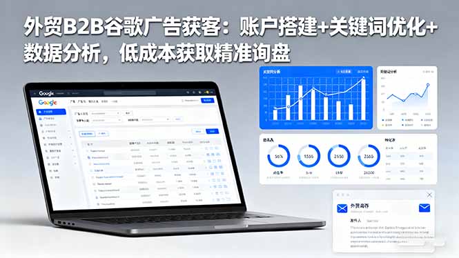 外贸B2B 谷歌广告获客：账户搭建+关键词优化+数据分析 低成本获取精准询盘-DE云网创