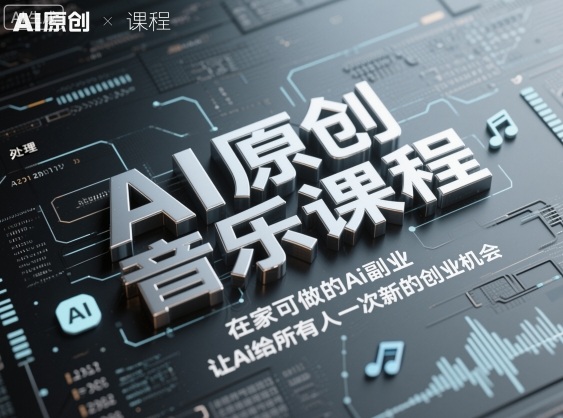 AI原创音乐课程，在家可做的Ai副业，让Ai给所有人一次新的创业机会-DE云网创
