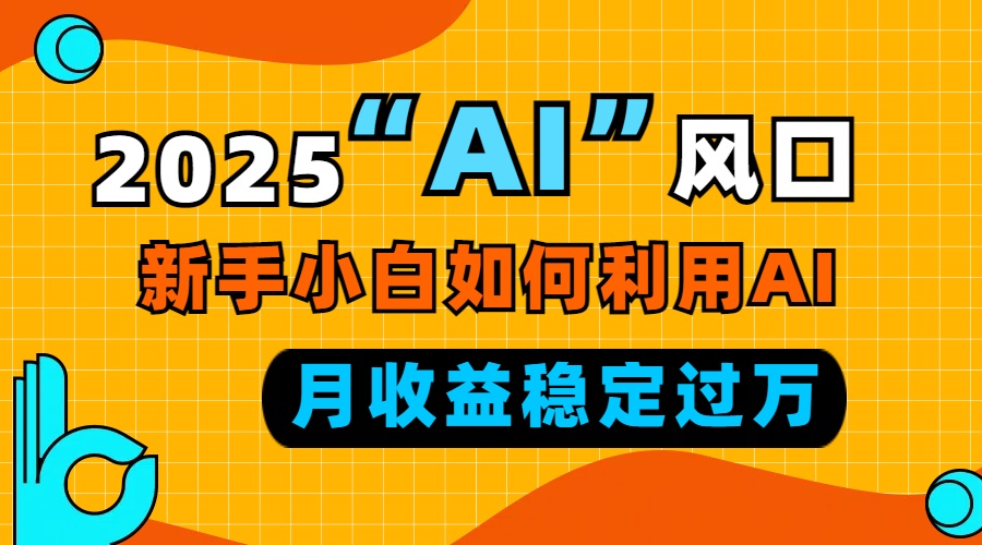 (13821期)2025“ AI ”风口,新手小白如何利用ai,每月收益稳定过万-DE云网创