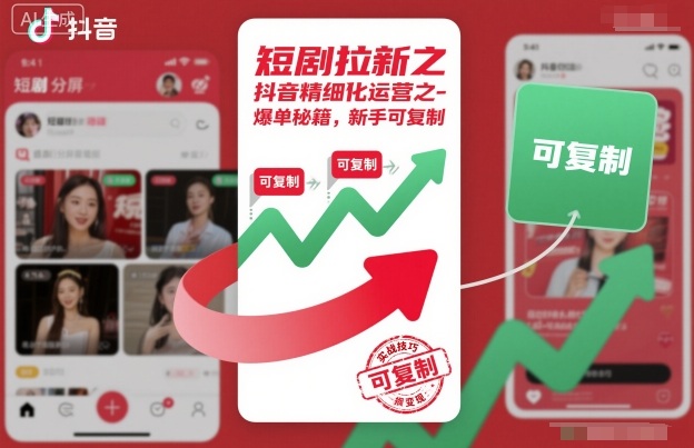 短剧拉新之抖音精细化运营之爆单秘籍，新手可复制-DE云网创