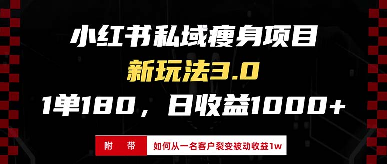 （13348期）小红书瘦身项目3.0模式，新手小白日赚收益1000+（附从一名客户裂变收益…-DE云网创